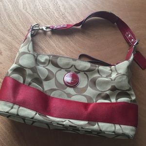 COACH Signature Collection Bag in Red and Tan